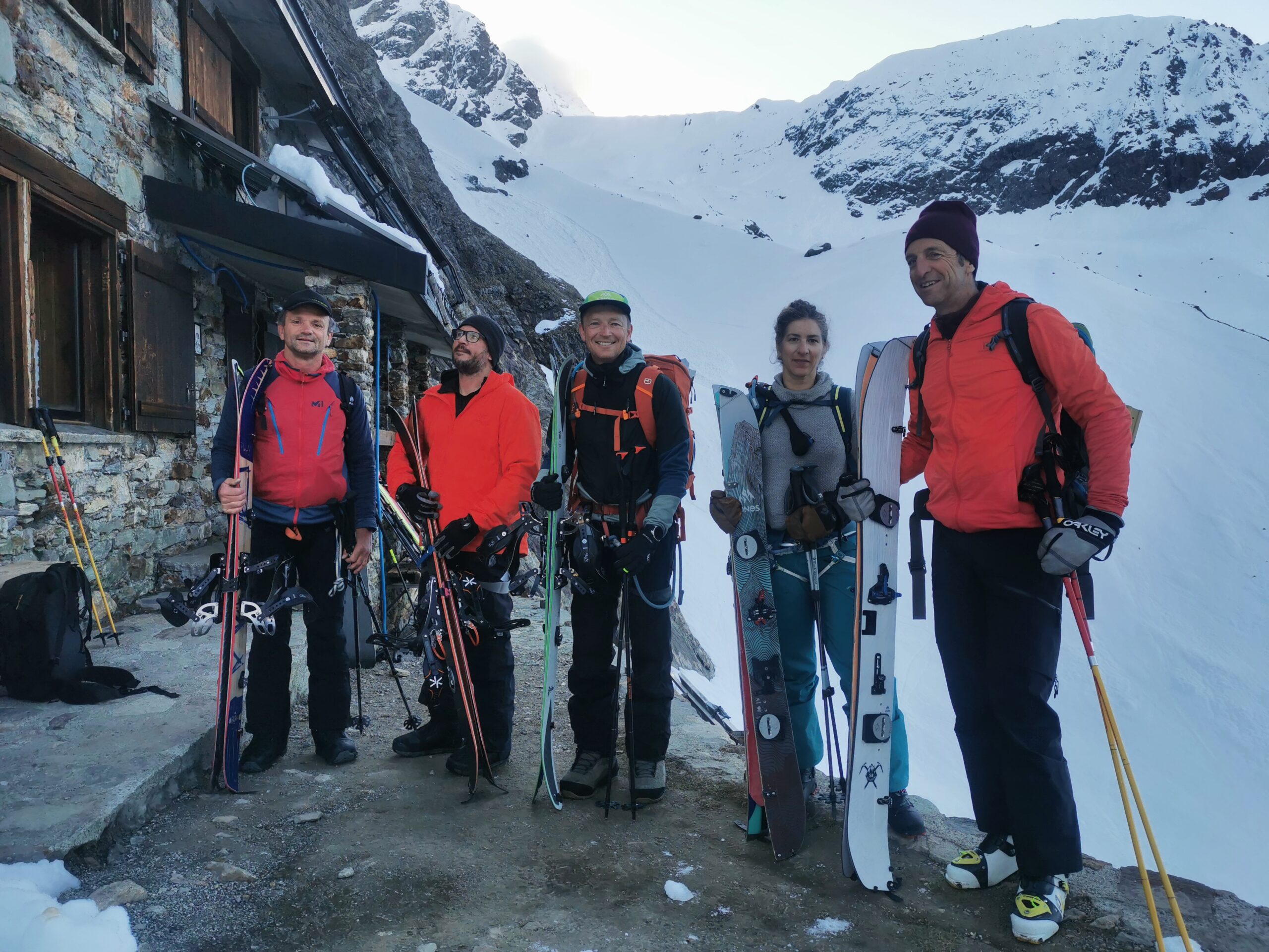 Groupe refuge Aosta Groupe Splitboard glacier